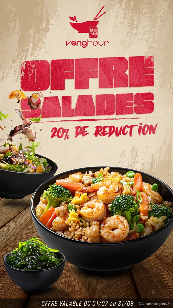 Affiche de l’offre salades, réalisé par Camaya pour Venghour